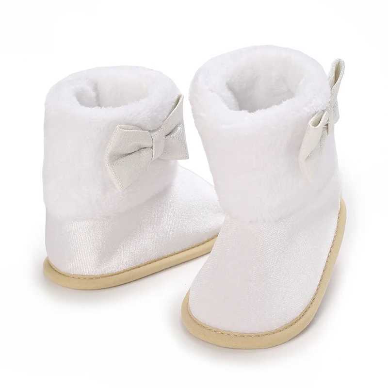 Boots Citgeett Winter Infant Boys Girls Snow Bow Warm Baby First Walker Shoes for Christmas H241212