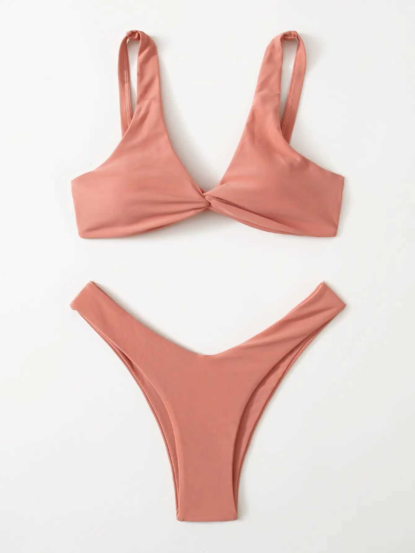 ZTVitality Solid Tie Sexy Bikini 2021 Hot Sa Padded Bra High g Bandage Push Up Bikini Set Brazilian Swimsuit Women SwimwearXJ241212