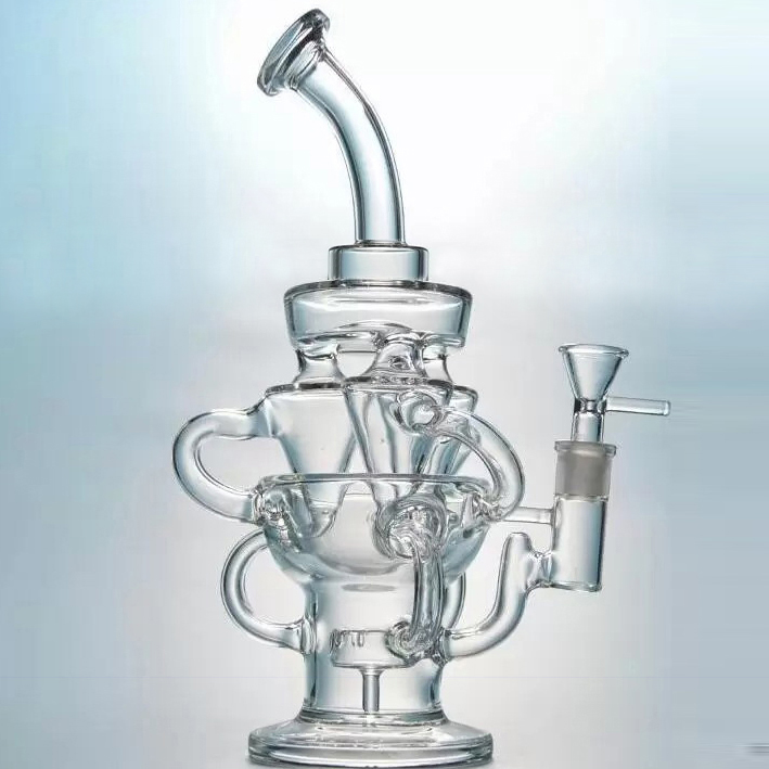Glass Bubbler Fab Egg Hookah Bongs with Stereo Matrix Perc Recycler Bong Thick Smoking Water Pipe