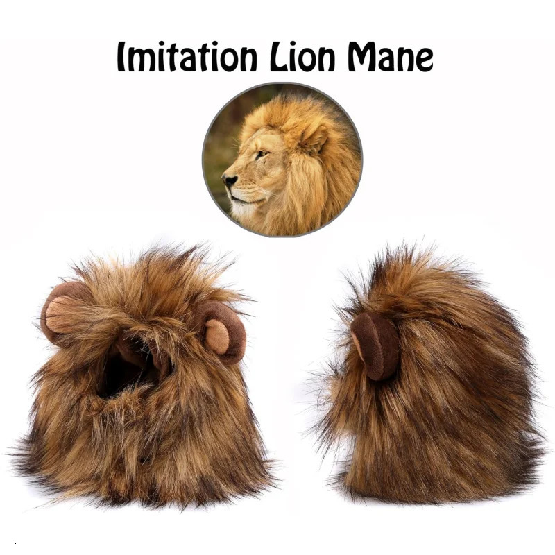 TONG Cat Lion Costume Hat Lion Mane Wig for Cat Costume Lion Hair Cat for Halloween Christmas Lion Head Mane Hat for Cat 241212