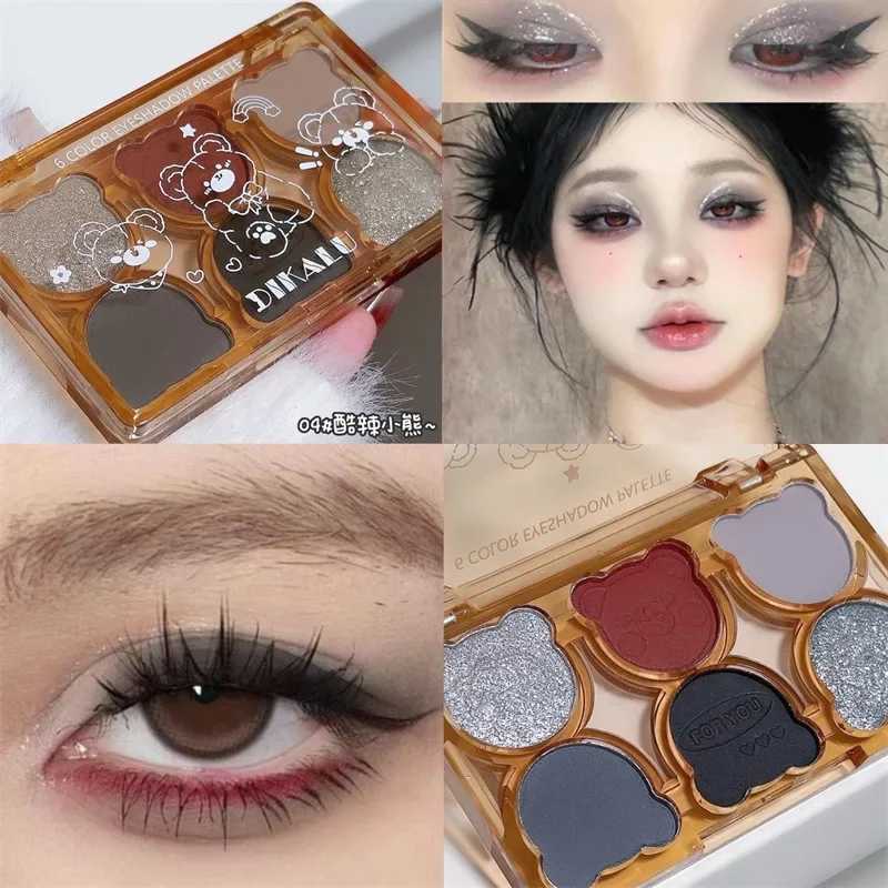 DIKALU Bear Swan Ballet Six eye shadow Palette Matte Fine Glitter Light Grey Red Black eye shadow Burgundy WholesaleW241212
