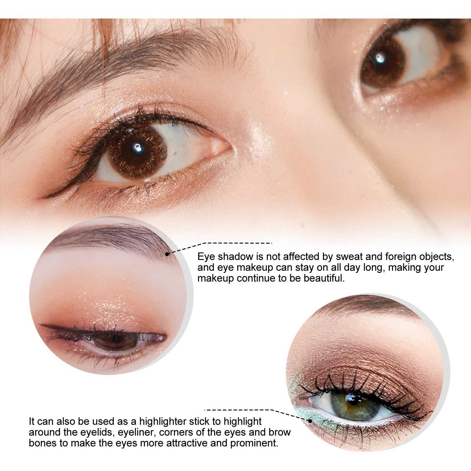 Matte Gray-pink Rose Eyeshadow Stick Lasting lescent Glitter Eye Shadow Pencil Highlighter Contours Multifunction Makeup PenW241212