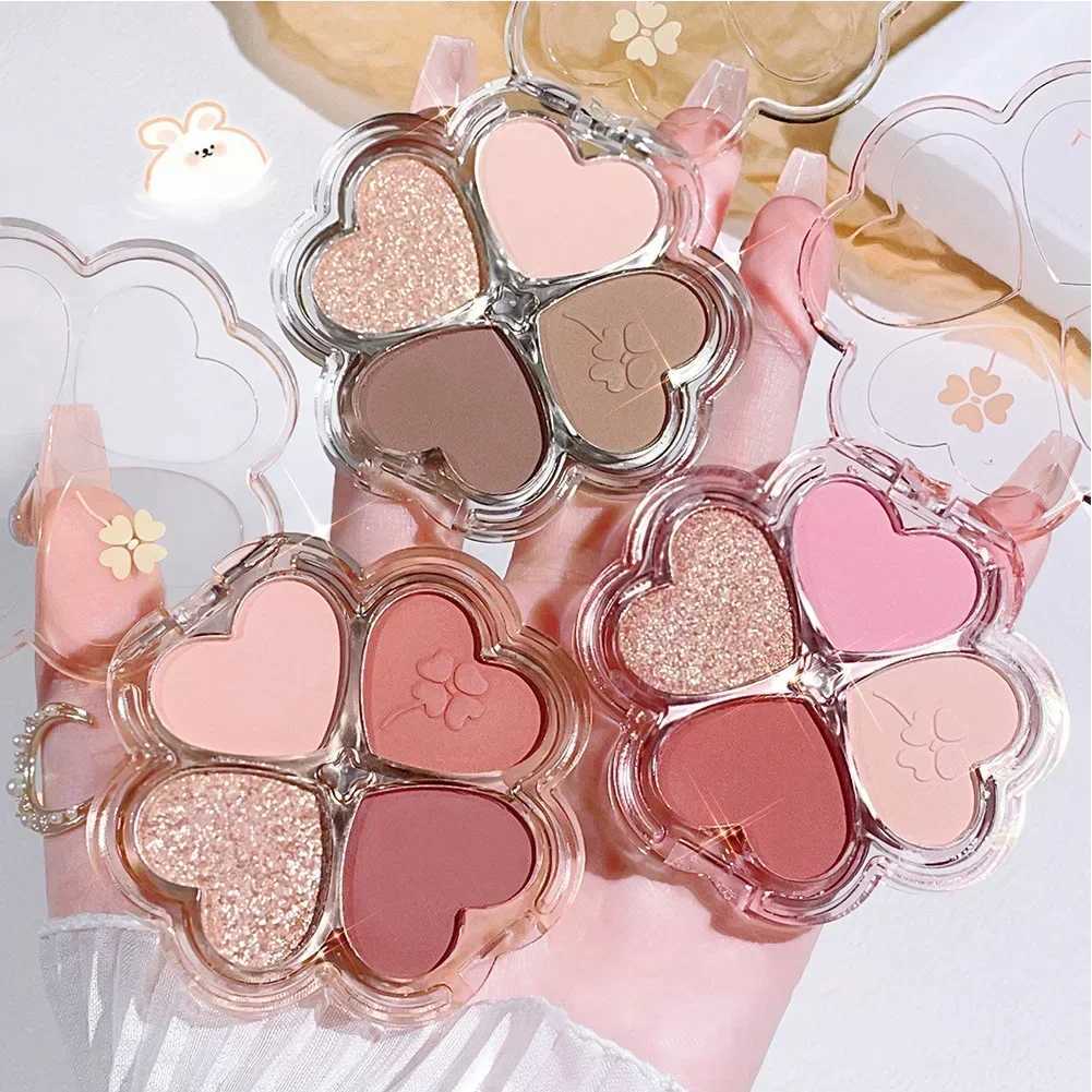 4-color eye shadow palette makeup glass eye shadow palette eye makeup shining Korean art eye shadow makeup paletteW241212