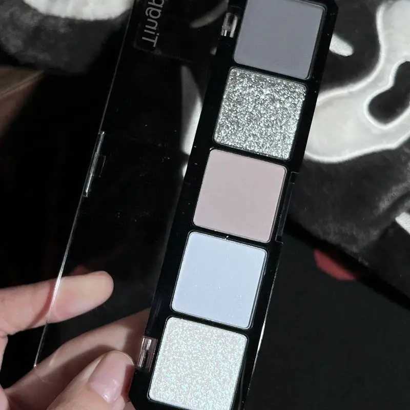 Flash eye shadow 5Color l Matte eye shadow Palette Tiny Powder Makeup Grey Blue Gothic Black Smoke Metal eye shadowW241212