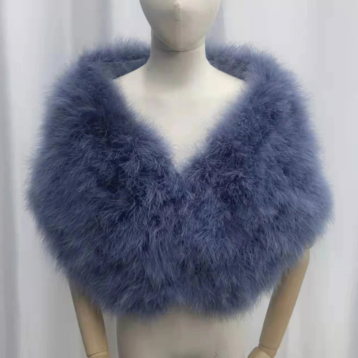 IANLAN leisure solid ostrich feather shawl bag suitable for female bride wedding stolen lady real Turkiye fur scarf IL00035 241212