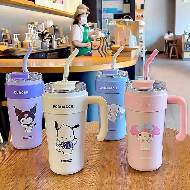 Handle stainless steel Bly cup high appearance ll strand cup girl hot cup water cup cartoon double beverage cup Y241211