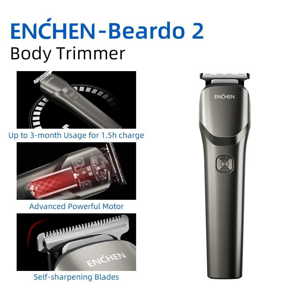 ENCHEN Hair Trimmer Professional Hair Clipper Multi functional Portable Body Trimmer Shaver for Men - Beardo 2 W241212