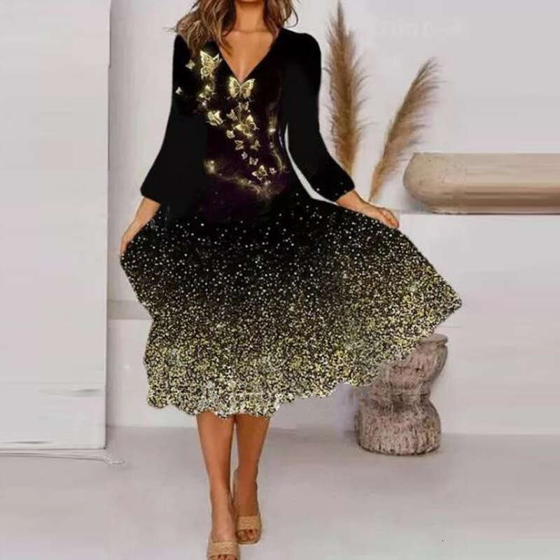 Mid length mid waist skirt set, temperament for commuting, single printed black quick drying skirt, 2024 new casual versatile fashion clothing