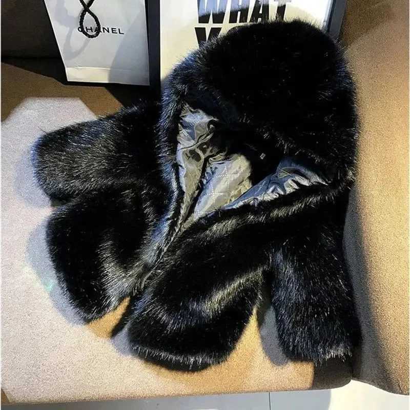 Boy Faux Fur Coats kid Winter Jackets Warm Hooded Children Fake Fox Girls Jacket Toddler Baby Coat Outwear TZ149XJ241211