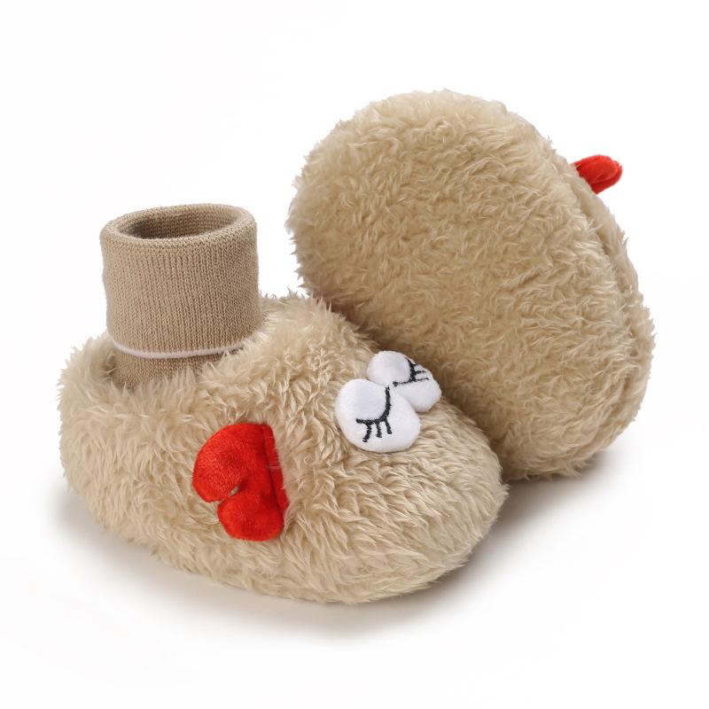 Winter Newborn Baby Socks Shoes Warm Cartoon Toddler First Walkers Boots Cotton Comfort Soft Anti-slip Warm Infant Shoes Happysteps 0-18 Months