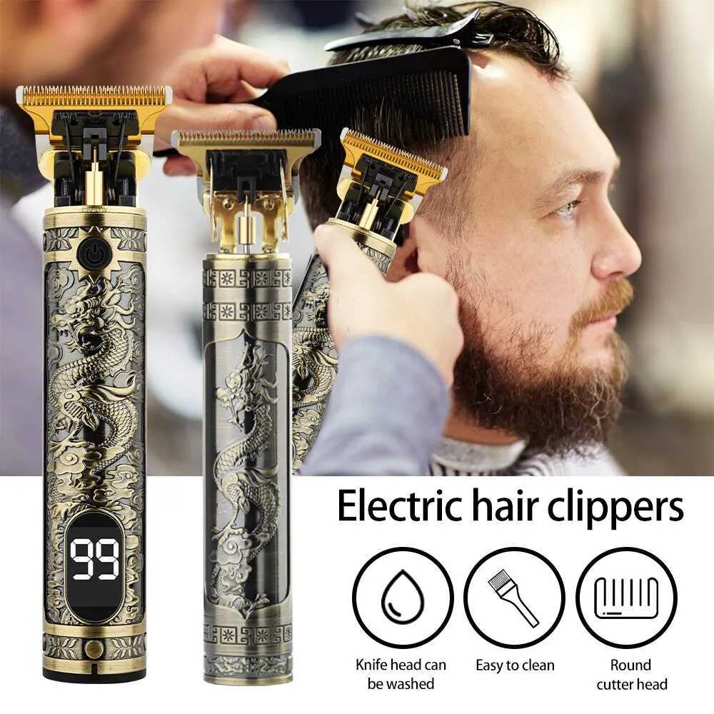 Retro T9 Hair Clipper Professional Hair Clipper Mens Cordless Beard Trimmer USB Hair Clipper W241212
