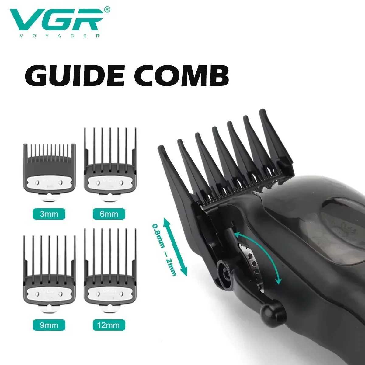 VGR Original Barber Professional Hair Clipper Beard Hair Trimmer For Men Electric Adjustable Haircut Machine Rechargeable V-269 W241212