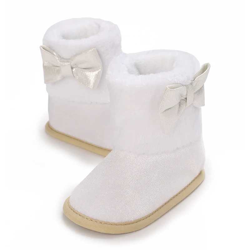 Boots Citgeett Winter Infant Boys Girls Snow Bow Warm Baby First Walker Shoes for Christmas H241212