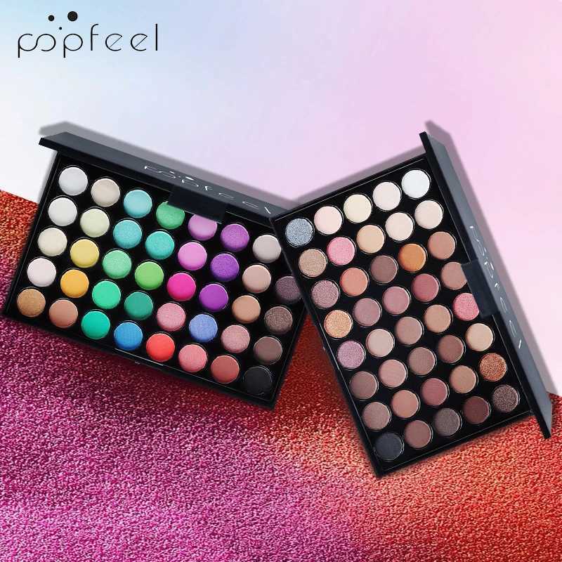 POPFEEL 40 color eye shadow palette durable simple makeup brown eye shadow palette pink eye shadow paletteW241212