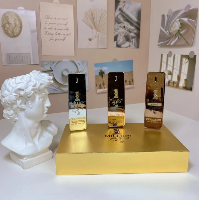 Perfume Cologne Designer Fragrance Million Men's Medium Gift Gift Set: 30ml x 3 Femme pour femmes, parfum durable, spray corporel, Cologne, expéd