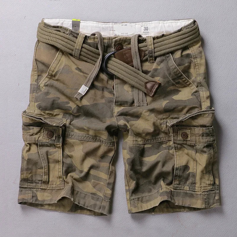 Product shorts for men fashion er summer high-quality wool mens retro camouflage military camouflage shorts 241211