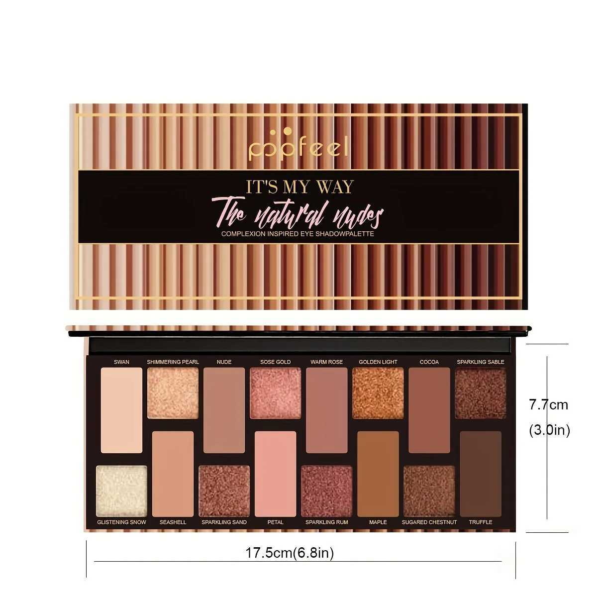 POPFEEL 16 color eye shadow palette makeup nude color eye shadow palette natural nude matte shimmer pigment eye shadowW241212