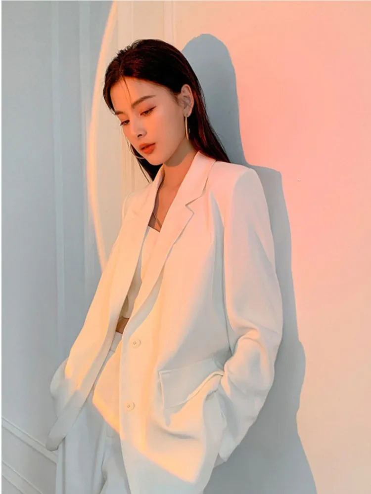 Casual long sleeved suit office ladies spring autumn fashion elegant solid womens jacket black 241211