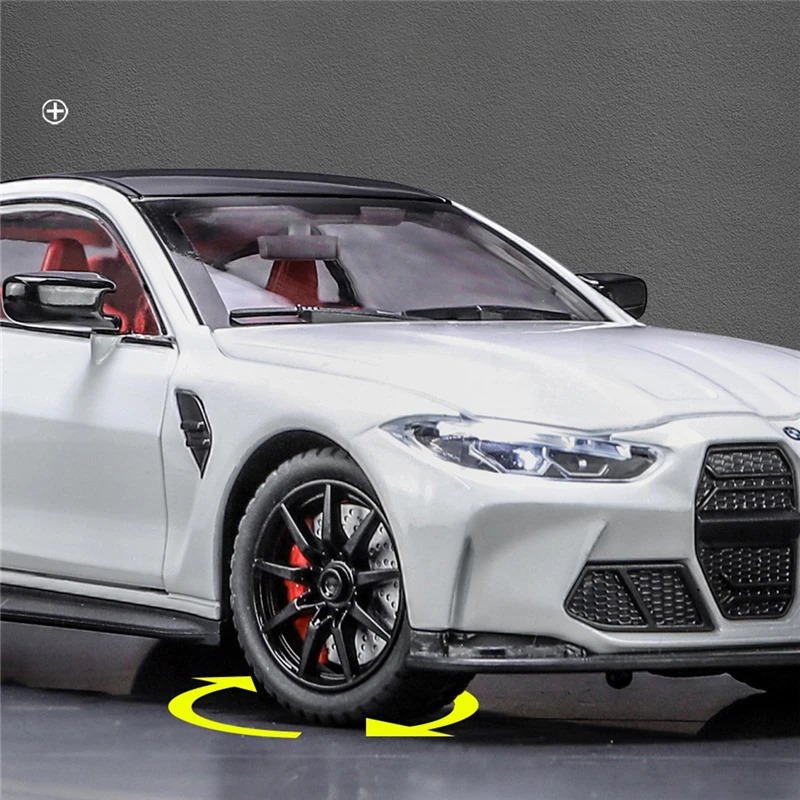 1 24 M4 G82 Coupe Alloy Sports Car Model Diecasts Metal Vehicles Car Model Simulation Sound Light Collection Chlidrens Toys Gift 241212