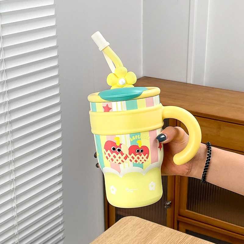 25 oz with handle and straw lid leak proof travel coffee g stainless steel stamped cup for holder bisphenol A Y241211