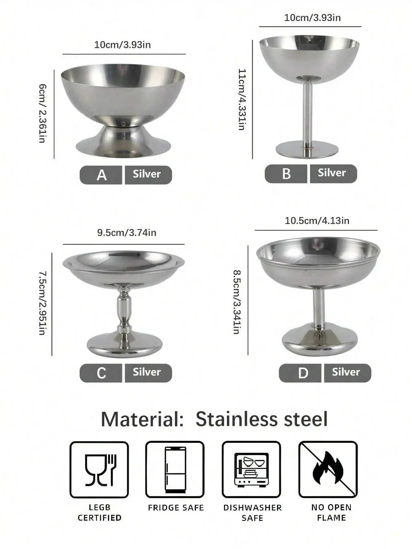 1 stainless steel cup high bowl afternoon tea pudding dessert cup cute candle holder Y241211