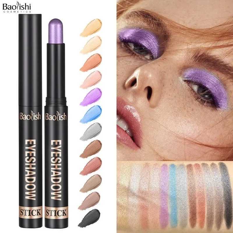 Smoky Dark Brown eye shadow Pencil Stick Waterproof Lescent Colorful Metallic Glitter eye shadow Highlighter Makeup ToolW241212