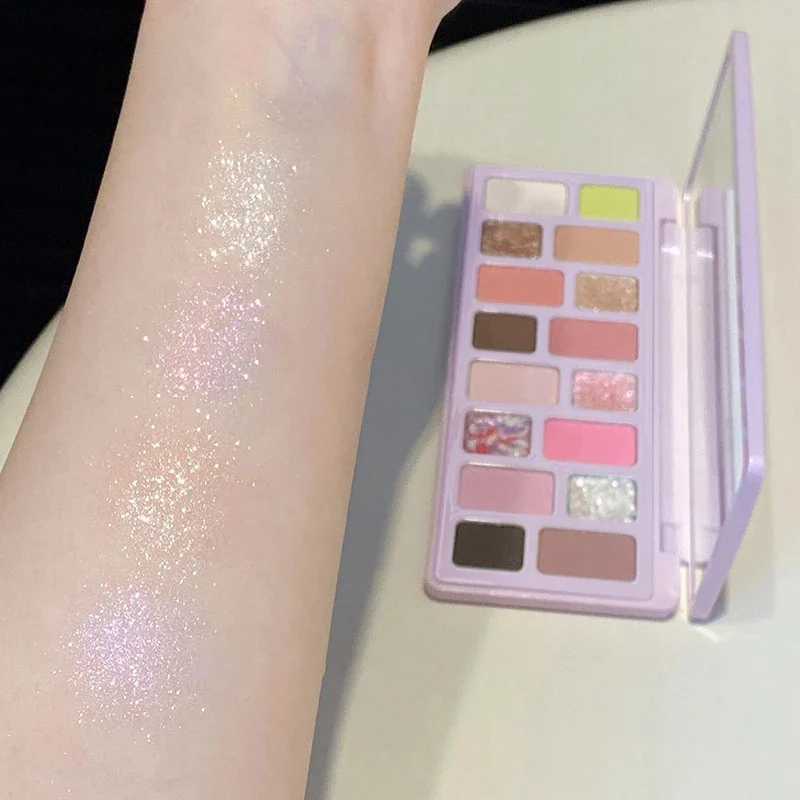 16 color glitter pink eye shadow smoke shimmer blue shimmer diamond glitter eye shadow makeup palette cosmeticsW241212