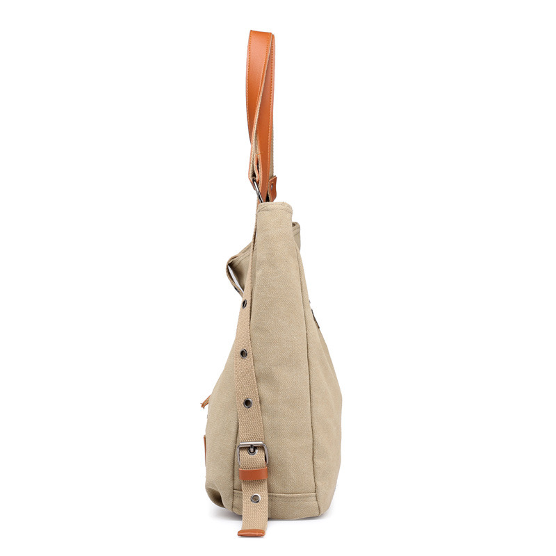 2024 Canvas Casual Women's Single Multi functional Bag Water Bucket Cross New Shoulder Backpack