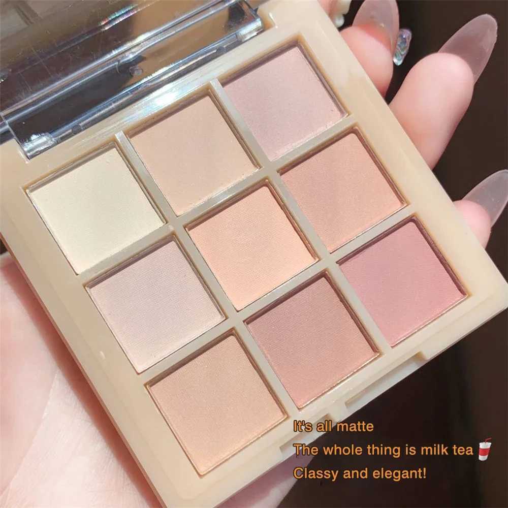 9 Colors All Matte Eyeshadow Palette Eyeshadow Primer Waterproof Glitter Nude Eye Pigment Matte Shimmer Shine Eyeshadow PowderW241212