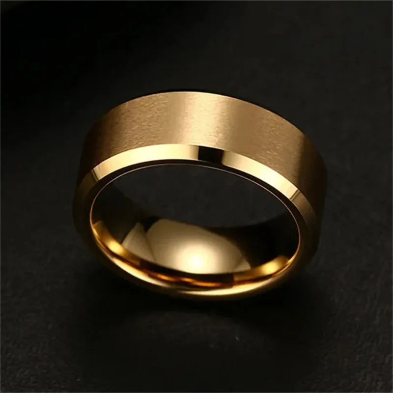 Mens Charm Jewelry Ring Womens Stainless Steel Black Wedding Engagement Band High Quality Matte 241210
