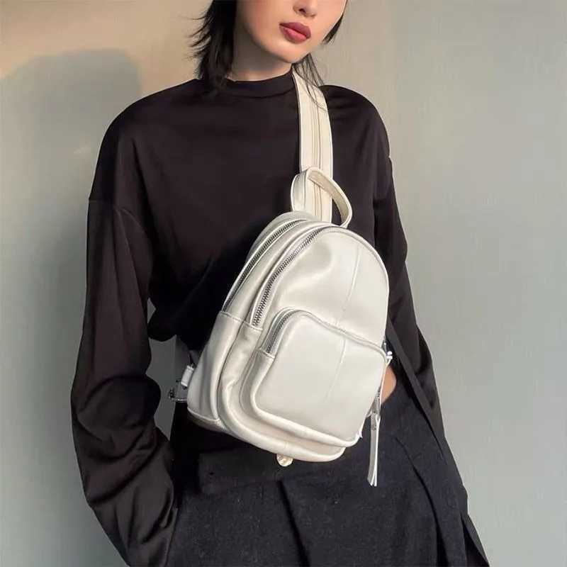 Backpack Fem New Style Fi Brand All-mah Go Out Ins Shoder Bag Ch Pack Korean Versi Soft Leather Z241212