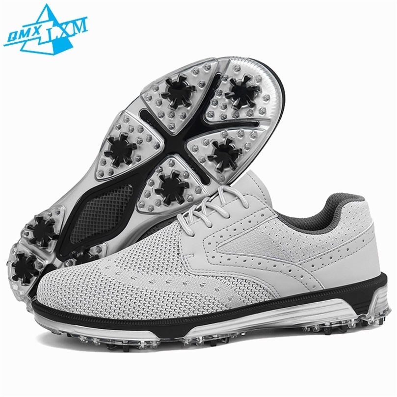 LiXingMing Golf Shoes Men Gray Large Size To 48 Breathable Cleats Sport Teenager Training Sneakers w241118