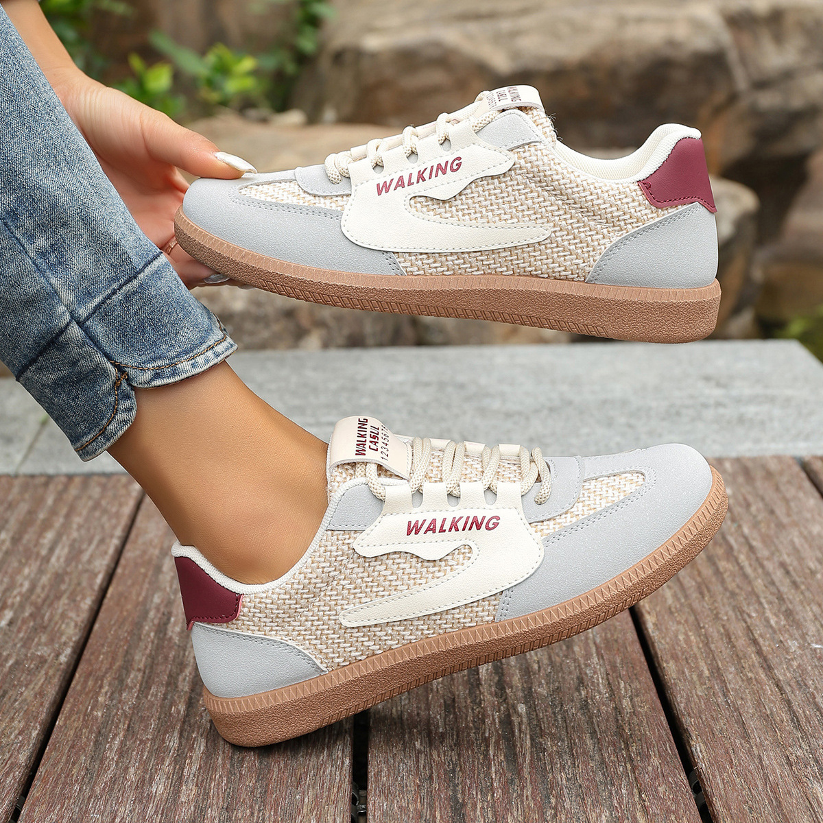 New German women's plus size training shoes 2025 new casual shoes lightweight thick soled designer sports board shoes trendy casual shoes