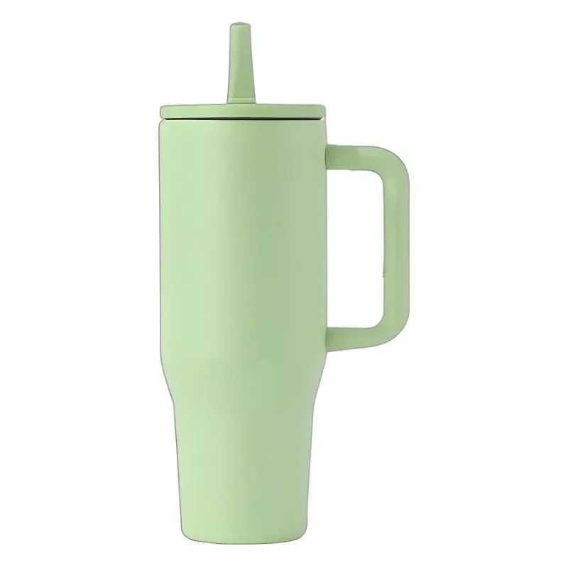 New Cross border Hot Cup 40oz Double layered Cup Leak proof Folding Slope Cover for Convenient Direct Drinking Oral Car Cup Y241211