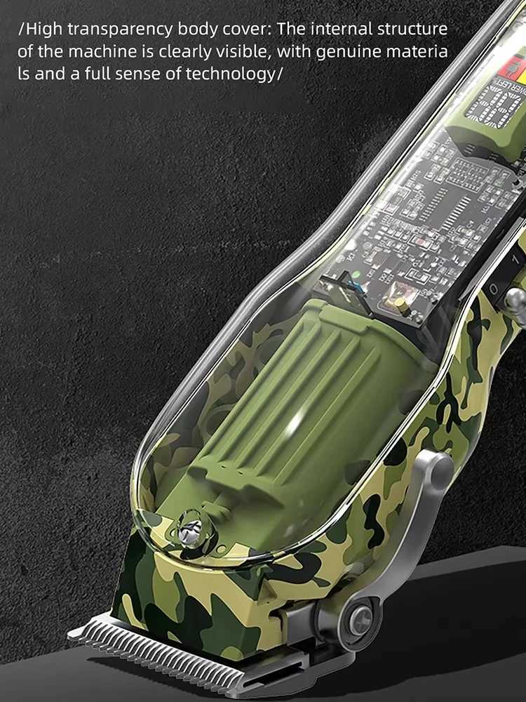 Kemei Transparent Body Electric Hair Clippers Kit KM-1926 KM-1928 Rechargeable Trimmer KM-TX7 Waterproof Mens Shaver Barber W241212