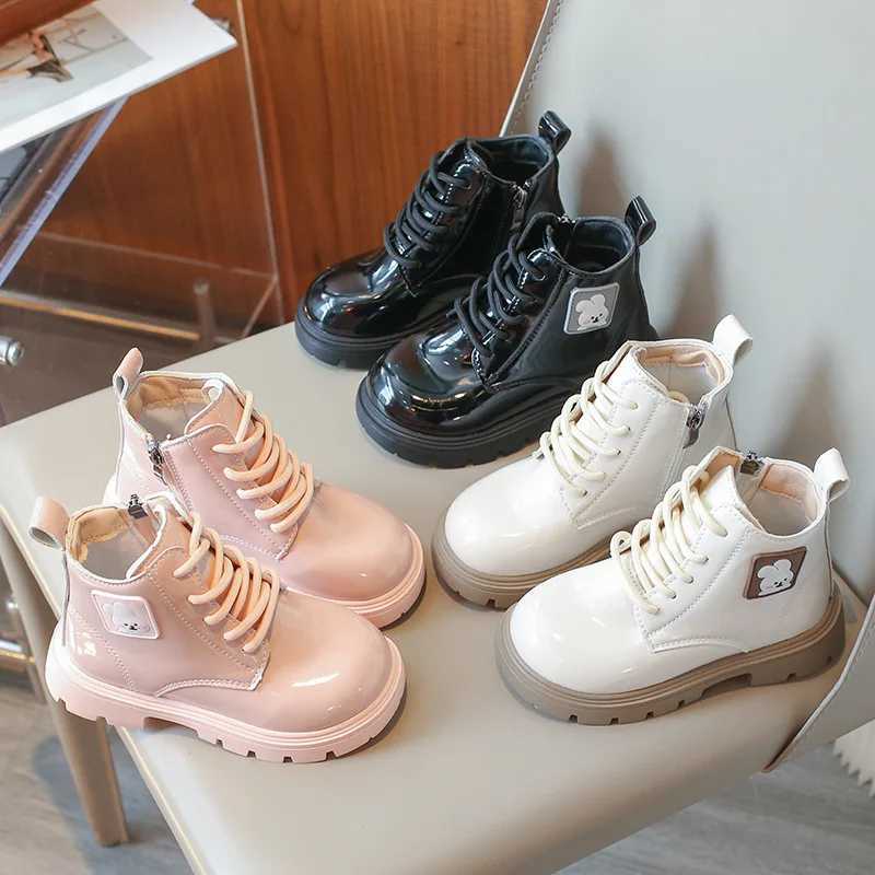 Boots 2024 Spring Autumn Winter Ankle Light Girl Platform Shoes Burgundy Beige Black Boys Short Super Cozy H241212R4HO