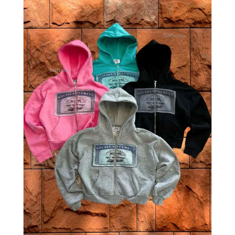 Casual Harajuku Banknote Pattern Printed Hoodie Y2K Style Streetwear Mens and Womens Cardigan Long Sleeve Top Sweatshirt 240827