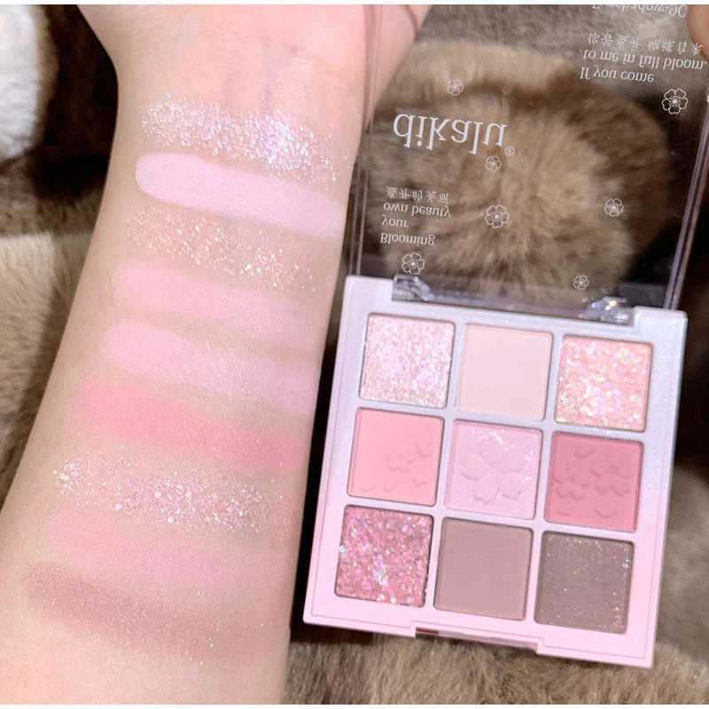 9 Colors Glitter Snow Princess Eyeshadow Palette Dream Girls Eye Shadow Pink Brown Nude Light Makeup Highlights EyesW241212