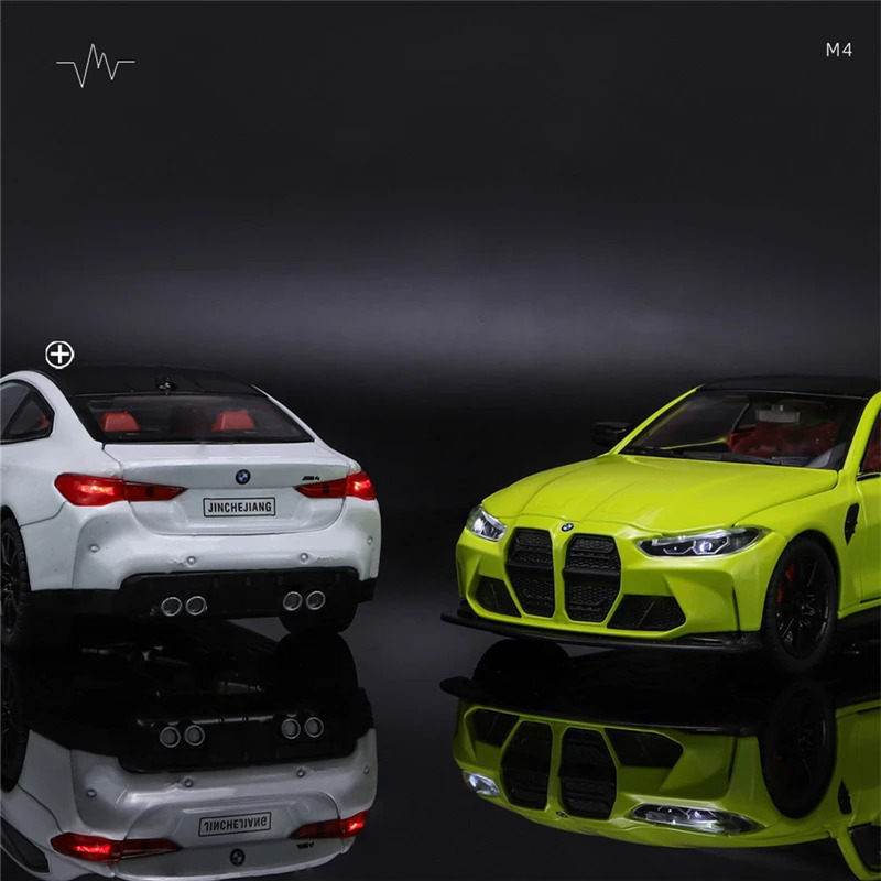 1 24 M4 G82 Coupe Alloy Sports Car Model Diecasts Metal Vehicles Car Model Simulation Sound Light Collection Chlidrens Toys Gift 241212