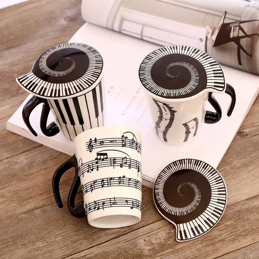 Creative ceramic SiC cup annotation water cup couple keyboard pair cup with lid coffee cup Y241211