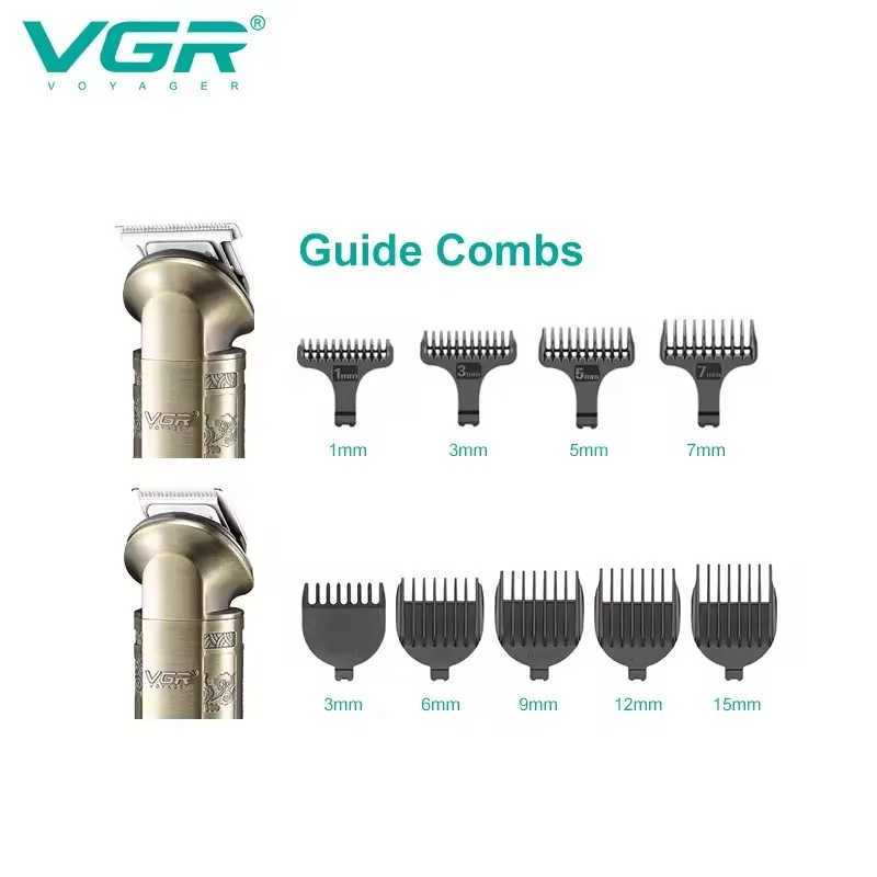 Original VGR integrated waterproof hair trimmer suitable for men metal shell beard trimmer body trimmer electric shaver rechargeable W241212