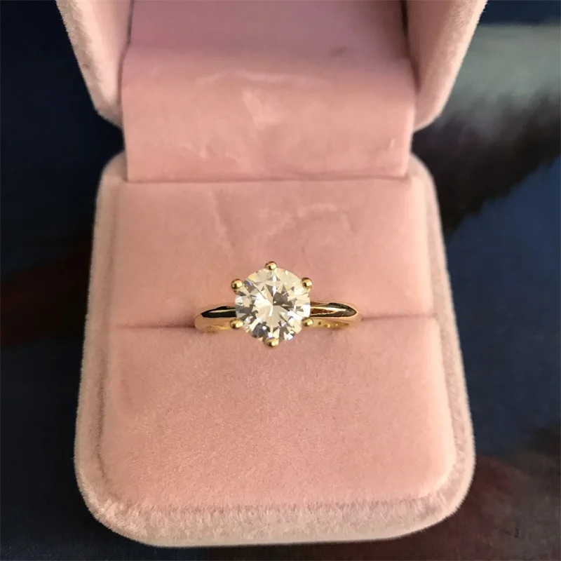 YANHUI Tibetan Silver Gold Color Ring Classic 2ct Zirconia Engagement Wedding Band Fashion 241210