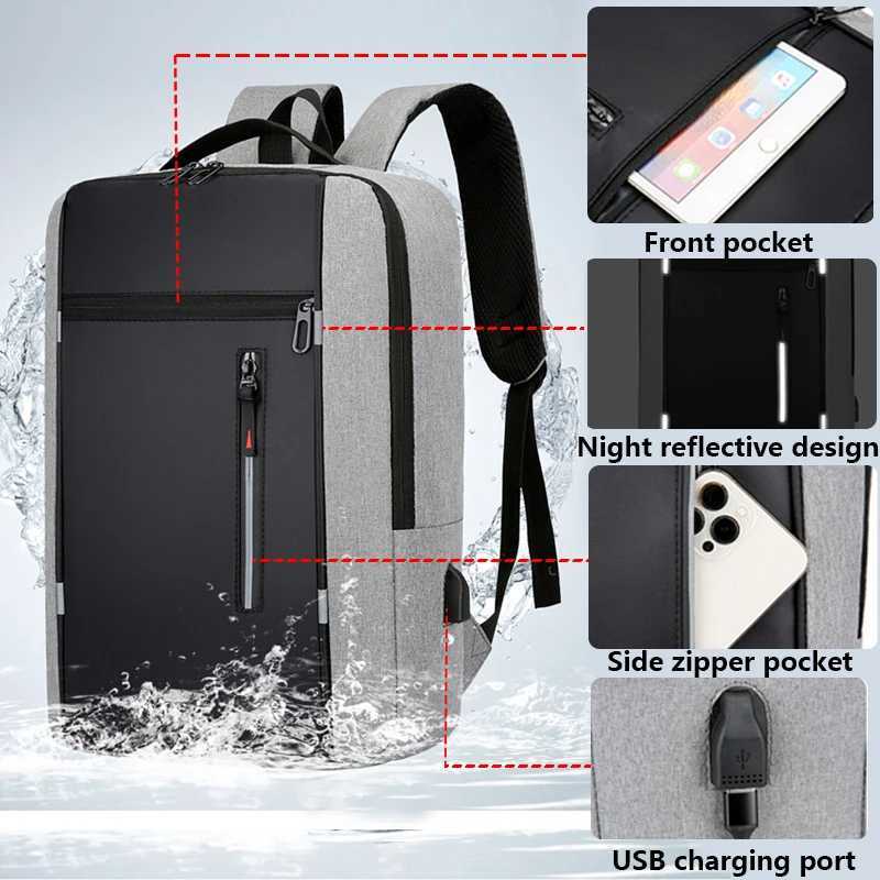 Waterproof Business Backpack Men USB School Backpacks 15.6 Inch Laptop Backpack Large Capacity Bagpacks for Men Back Pack Bags Z241212