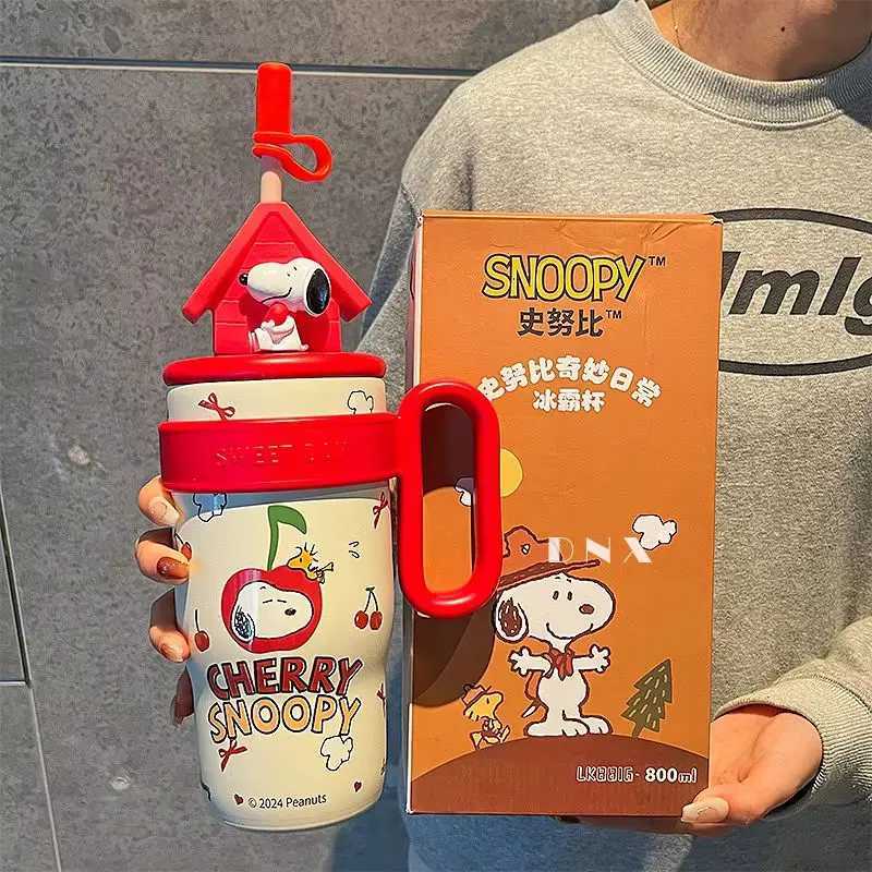 304 stainless steel vacuum cleaner bottle gift 800ml cute coffee cup hot and cold water bottle gift Y241211