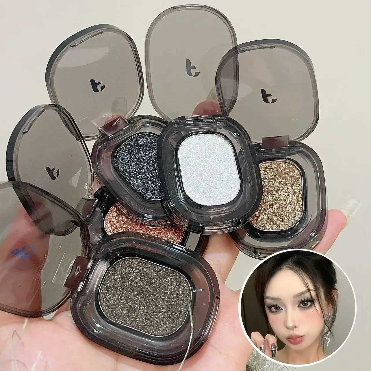 Flash Punk Smoke Black eye shadow Makeup Palette Metal Dark Silver Eye Shadow Highlighter l Brown eye shadow Pigment CosmeticsW241212