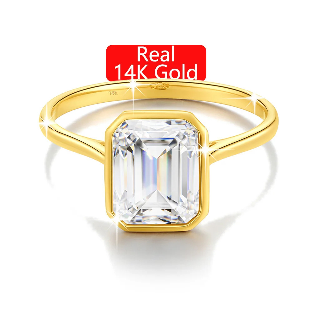 Womens gold ring 3 jadeite cut diamond womens jewelry hollow 14K 241210