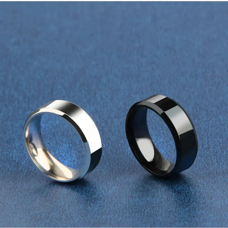 Mens Charm Jewelry Ring Womens Stainless Steel Black Wedding Engagement Band High Quality Matte 241210