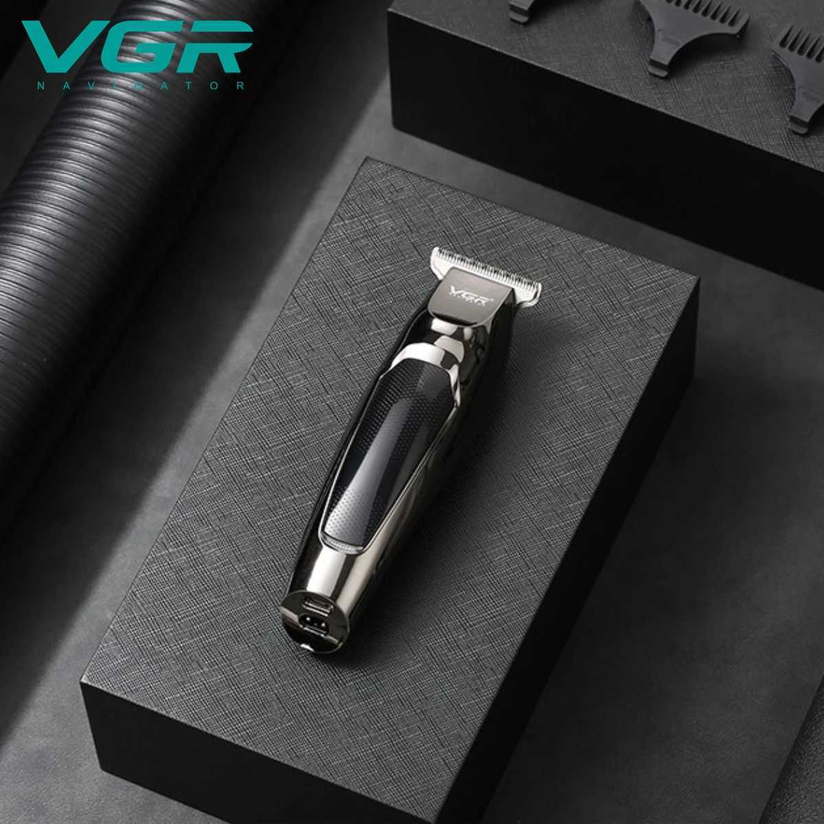 VGR Barber Professional Barber LED Display Mens Hair Clipper Rechargeable Mini Mens Hair Clipper V-070 W241212