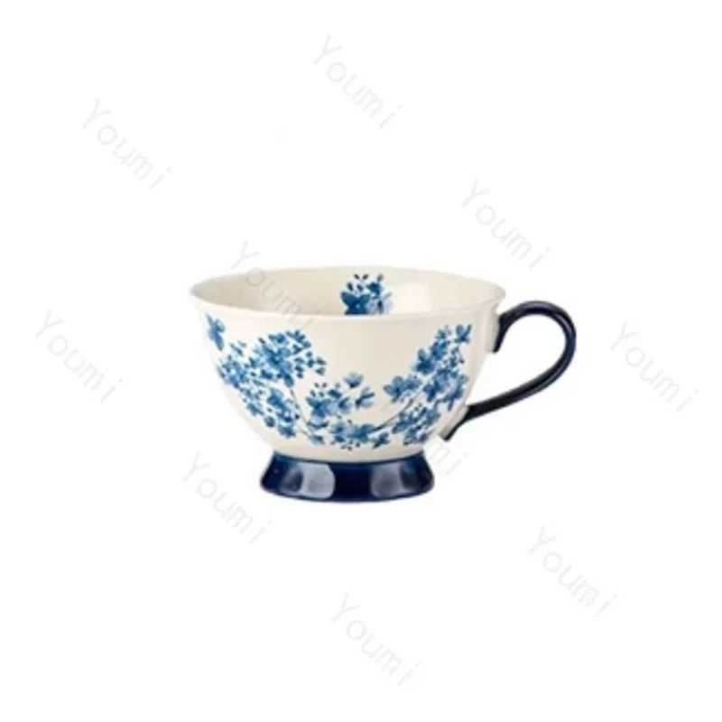 Vintage Chinese style ceramic coffee cup lamp luxury coffee shop exquisite tea cup unique coffee cup and plate set gift Y241211