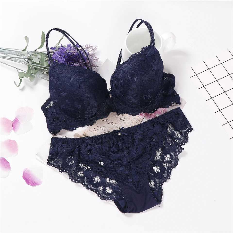 Lingerie Sexy Bra Set Women Push Up Lenceria jer Femme Underwire Langerie Girl Bralette Bras And Panty Feminina Lace UnderweXJ241212